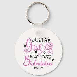 Chaveiro Personalized Just a Girl Who Loves Badminton Pink