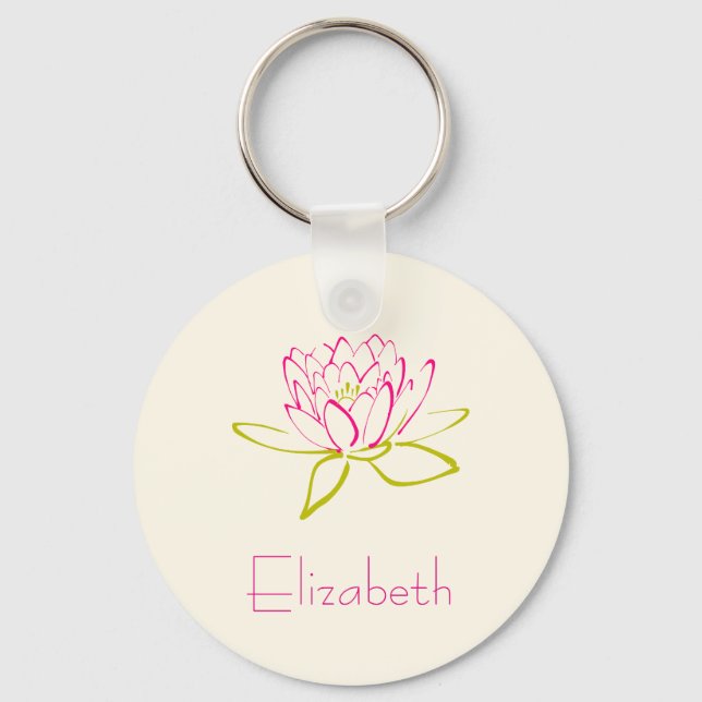 Chaveiro Personalized Lotus Flower / Water Lily (Frente)
