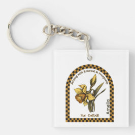 Chaveiro Personalized March Birth Month Flower 