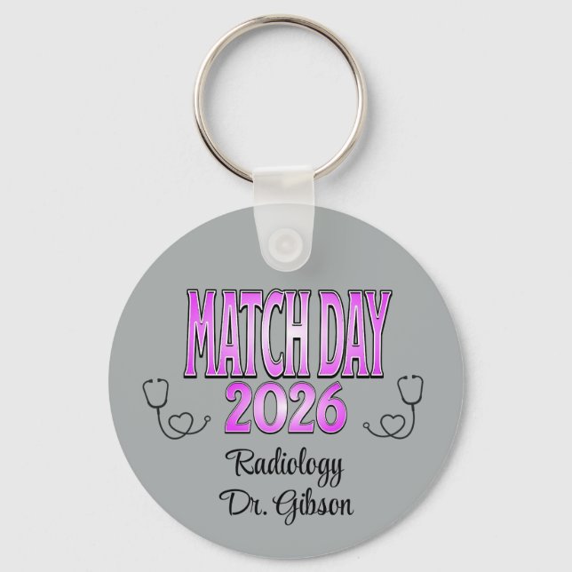 Chaveiro Personalized Match Day Medical Residency Specialty (Frente)