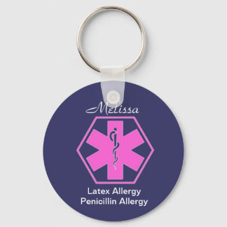 Chaveiro Personalized Medical allergy alert keychains