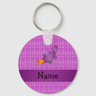Chaveiro Personalized name platypus purple bubbles