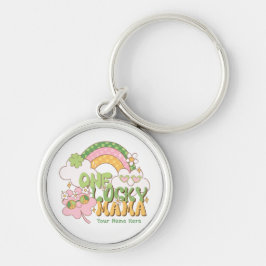 Chaveiro Personalized One Lucky Mama Groovy Rainbow