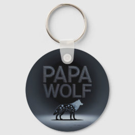 Chaveiro Personalized Papa Wolf Nature Silhouette