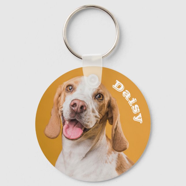 Chaveiro Personalized Pet Photo Dog Lover Keepsake Key Ring (Frente)