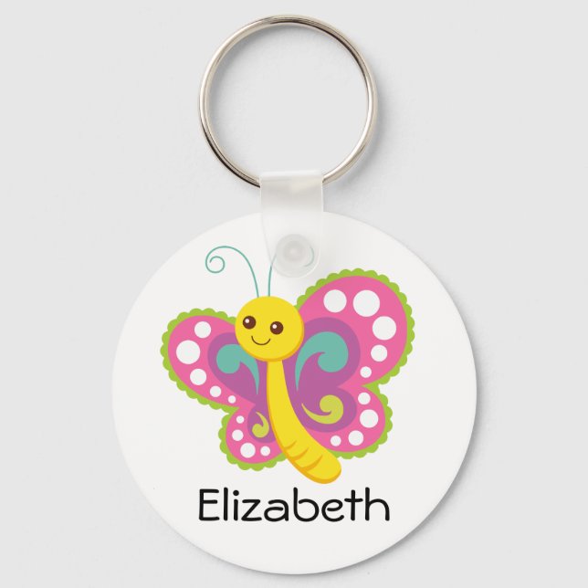 Chaveiro Personalized Pink Butterfly (Frente)