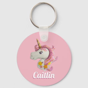Chaveiro Personalized Pink Unicorn Keyring