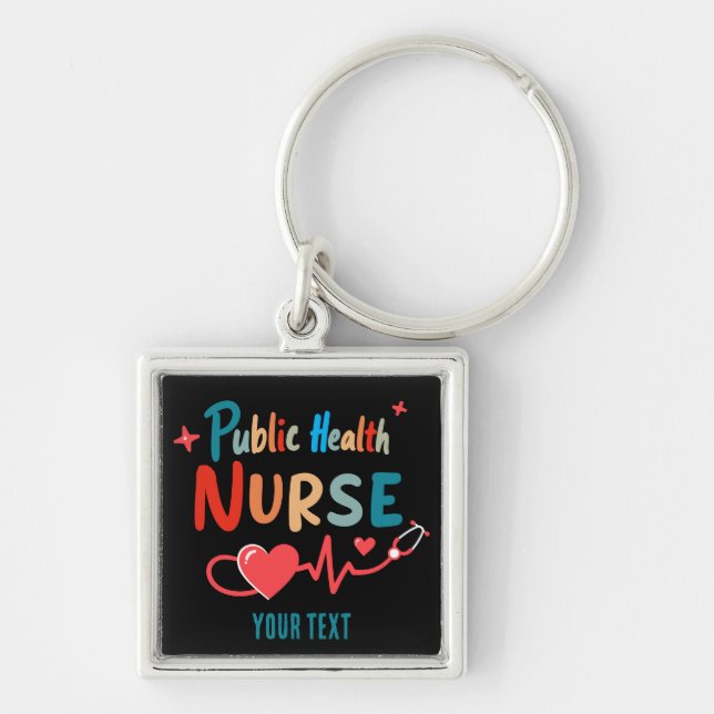 Chaveiro Personalized Public health nurse RN gifts (Frente)