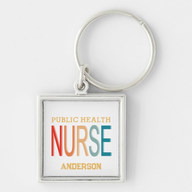 Chaveiro Personalized Public health nurse RN gifts (Frente)