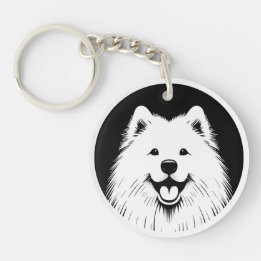 Chaveiro Personalized Samoyed Pop Art Super Cute