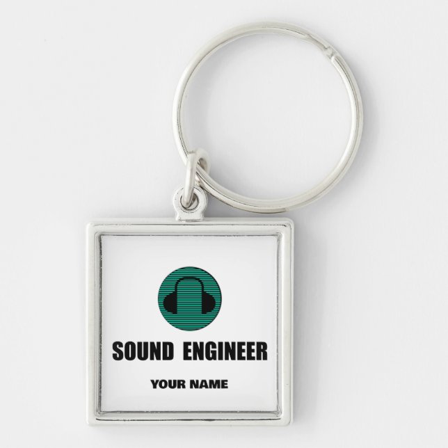 Chaveiro Personalized Sound Engineer Audio Engineering (Frente)