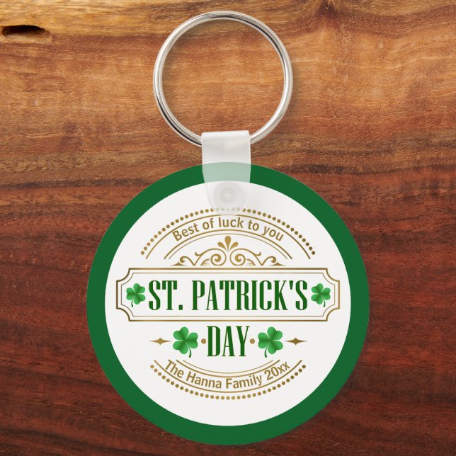 Chaveiro Personalized St. Patrick's Day I Luck of the Irish (Verso)