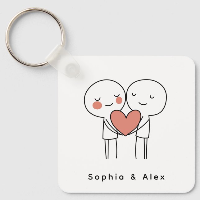 Chaveiro Personalized Valentine’s Couple Matching Keychain (Frente)