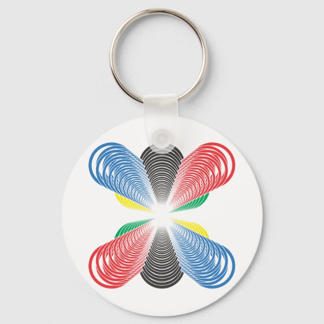 Chaveiro Perspectiva dos Círculos de olimpiadas (Frente)