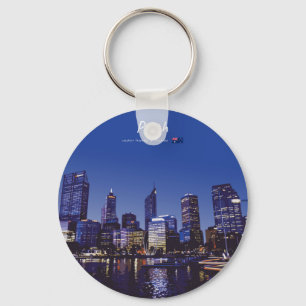 Chaveiro Perth, Austrália - Silhueta da Cidade à Noite