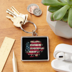 Chaveiro Peru de Ação de Graças com Bandeira Americana