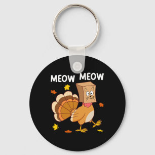 Chaveiro Peru do Dia de Ação de Graças Gato Miau Homens Mul