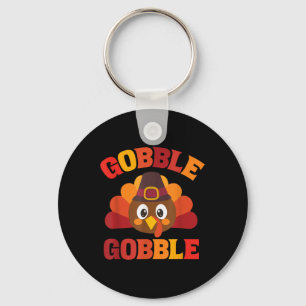 Chaveiro Peru Gobble Dia de Ação de Graças Feliz Outono Out