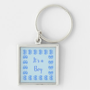 Chaveiro Pés de Coelho Azul Bebê Menino Páscoa Personalizad