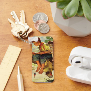 Chaveiro Pesca Antiga, Menino com seu Cachorro e Minhocas