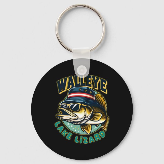 Chaveiro Pesca de Lagarto no Lago Lucky Walleye  (Frente)