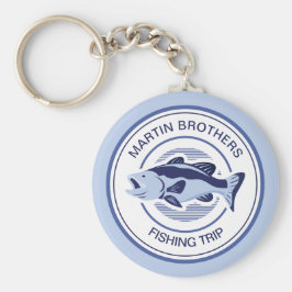 Chaveiro Pesca Familiar Personalizada Trilha Azul Lago Pesc