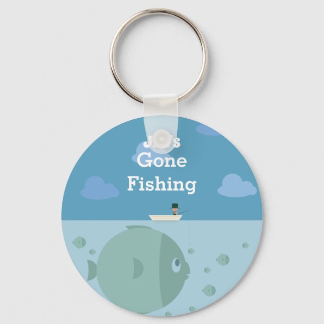 Chaveiro Pesca Personalizada Saiu | Nome (Frente)