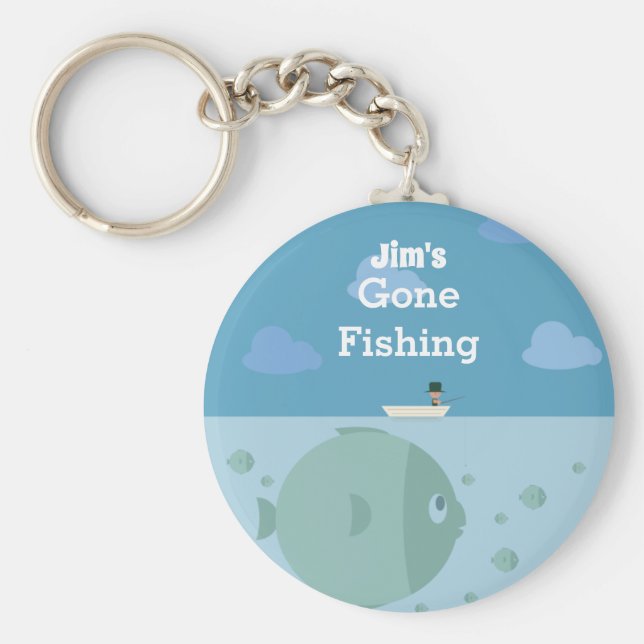 Chaveiro Pesca Personalizada Saiu | Nome (Frente)