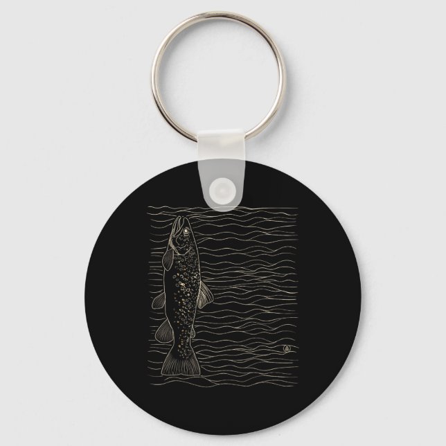 Chaveiro Pescador de Truta Marrom Fly Fishing Fly Seco  (Frente)