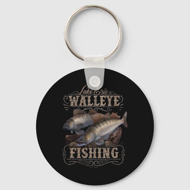 Chaveiro Pescador de Walleye do Lago Erie  (Frente)