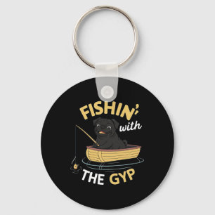 Chaveiro Pescando Com O Gyp Pug Na Pesca De Barco