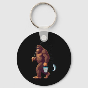 Chaveiro Pescaria do Pé Grande Engraçado Retro Sasquatch Pe