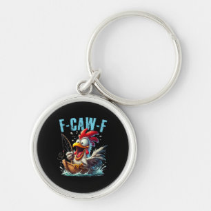 Chaveiro Pescaria F-Caw-F Galinha Engraçada Grita Humor