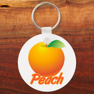 Chaveiro Pêssego Fruta Retro Laranja