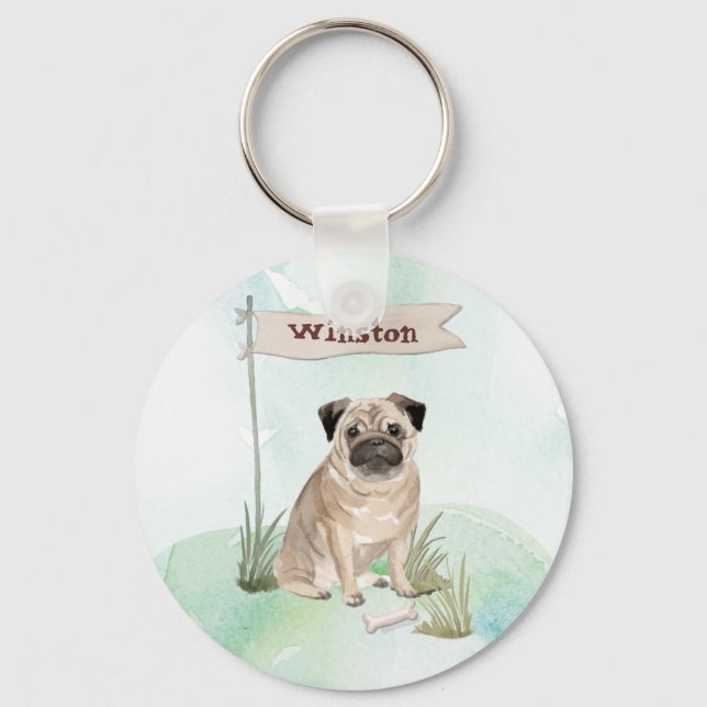 Chaveiro Pet Dog de Nome Personalizado (Frente)