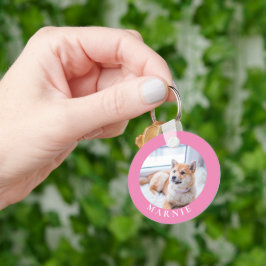Chaveiro Pet Fotografia personalizada e nome lado duplo
