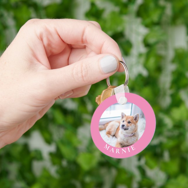 Chaveiro Pet Fotografia personalizada e nome lado duplo (Mão)