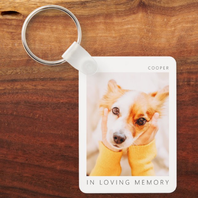 Chaveiro Pet Memorial In Loving Memory Modern Simple Photo (Frente)