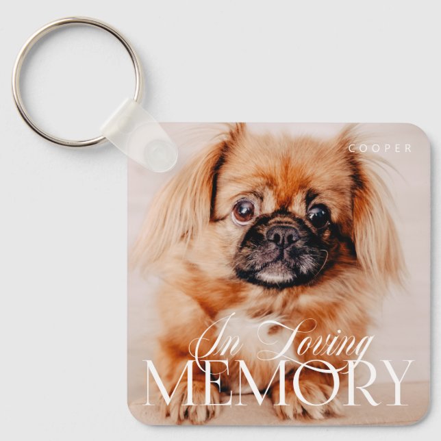 Chaveiro Pet Memorial Loving Memory Simple Modern Photo (Frente)