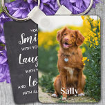 Chaveiro Pet Memorial Photo Gift Sympatht Poem Pet Losse<br><div class="desc">Celebre o seu melhor amigo com um chaveiro personalizado de memorial para cães de estimação. Este é o presente perfeito para você, família ou amigos para honrar aqueles que amam. Esperamos que sua chaveiro de fotos traga alegria, paz e memórias felizes. Chaveiro é de dois lados, uma citação: "Você sorriu...</div>