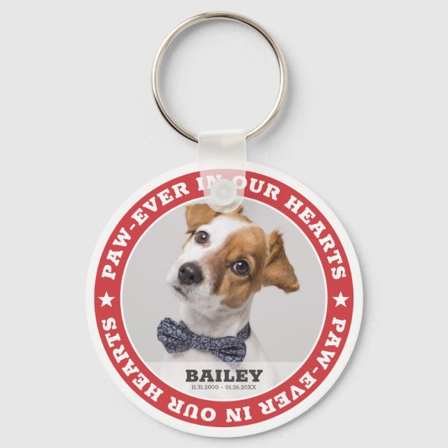 Chaveiro Pet Memorial Simple Modern Custom Photo Keepsaoket (Frente)