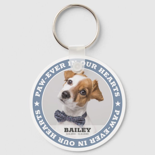 Chaveiro Pet Memorial Simple Modern Custom Photo Keepsaoket (Frente)