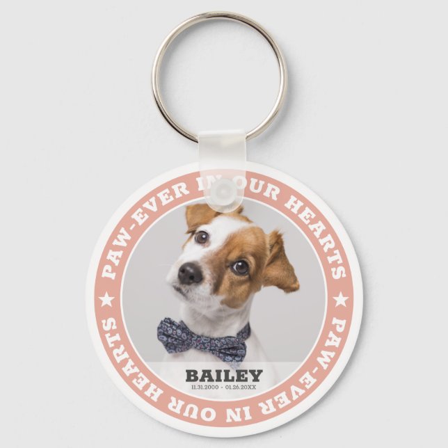 Chaveiro Pet Memorial Simple Modern Custom Photo Keepsaoket (Frente)