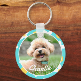 Chaveiro Pet Personalizado de Pet de Padrão Floral Bonito