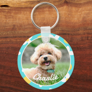 Chaveiro Pet Personalizado de Pet de Padrão Floral Bonito