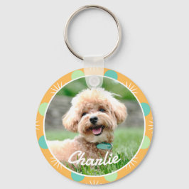 Chaveiro Pet Personalizado De Pet De Padrão Laranja Claro