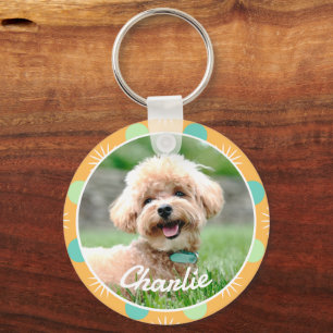 Chaveiro Pet Personalizado De Pet De Padrão Laranja Claro