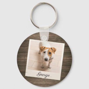 Chaveiro Pet Photo Frame Rustic Wood Personalizado