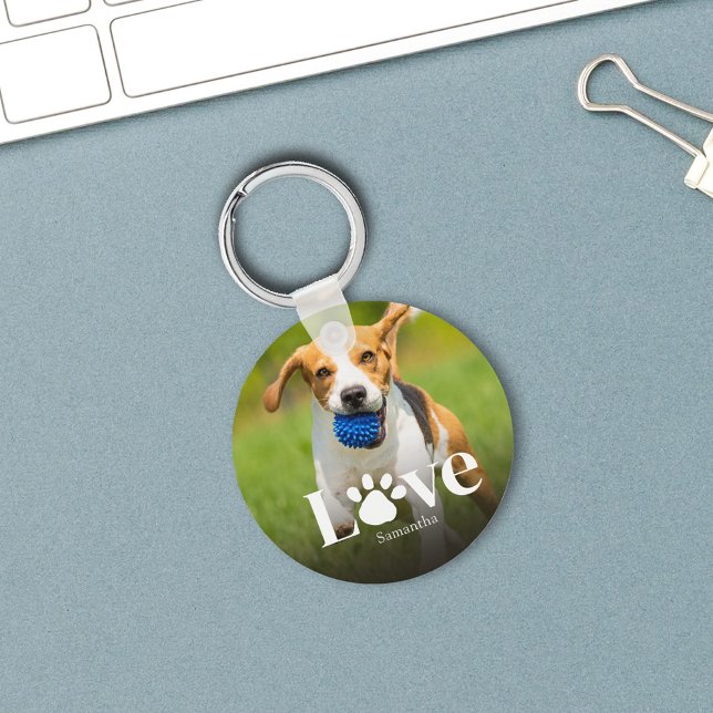 Chaveiro Pet Photo Love Personalized Cute (Love pet photo custom keychain. )