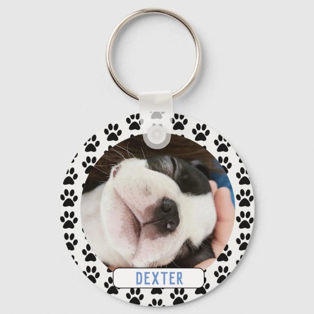 Chaveiro Pet Photo Modern Pawprint (Frente)